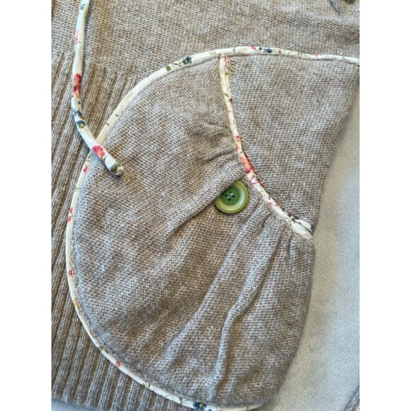 ANTHROPOLOGIE Sleeping On Snow Knit Hooded Zip Cardigan Floral  Y2K  Womens XS - Picture 9 of 11